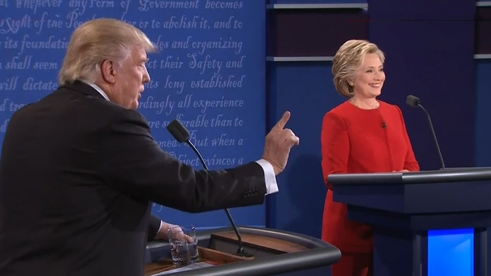 Hillary Clinton and Donald Trump traded blows on the debate stage Monday over the Democrat's use of a private email server as secretary of state, and the Republican billionaire's refusal to release his tax history