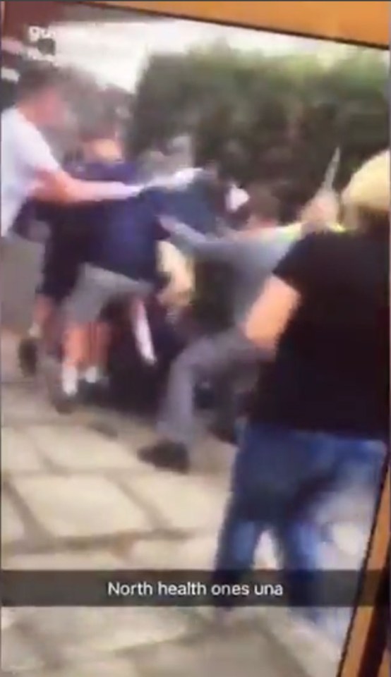 Children as young as 11 could be seen punching and stamping on each other