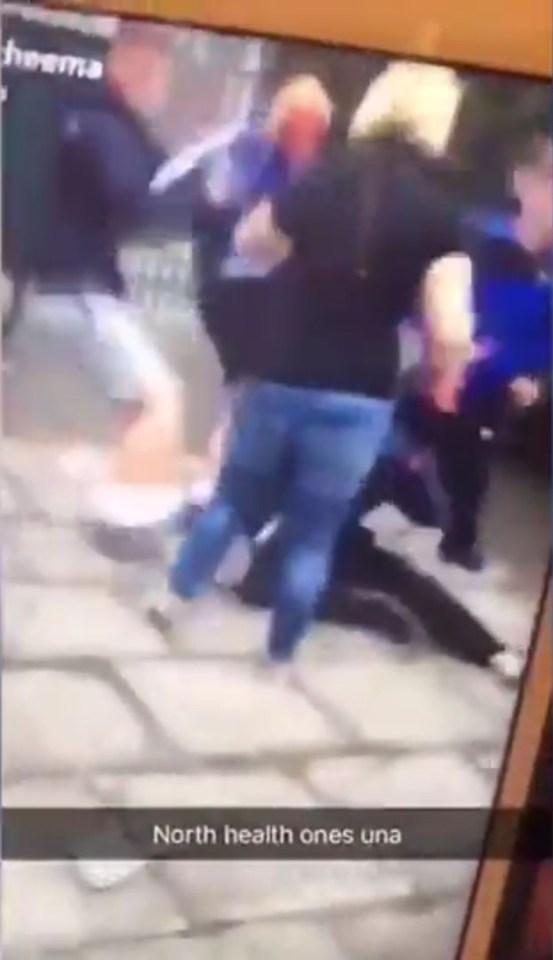 Some witnesses claimed concrete blokes were even used as weapons in the brawl