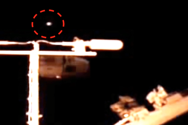 One of the alleged UFOs can be seen in the top right hand corner of this image 