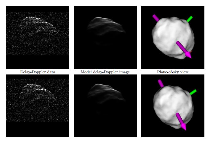 These images of the asteroid were taken using radar and other observation techniques