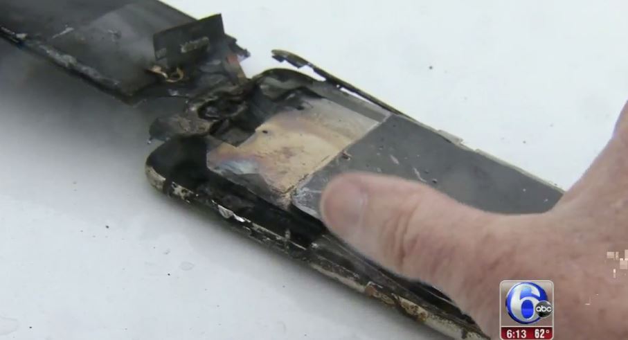 This is what the phone looked like after the incident