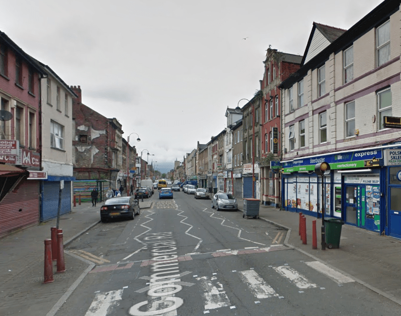 Fireworks were fired at an ambulance as paramedics worked in Commercial Street, Newport, Wales
