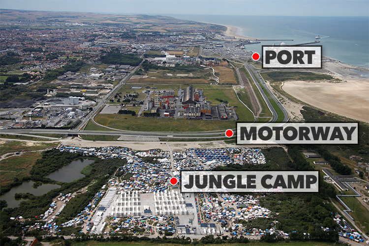 The wall will line the motorway which leads to the French port