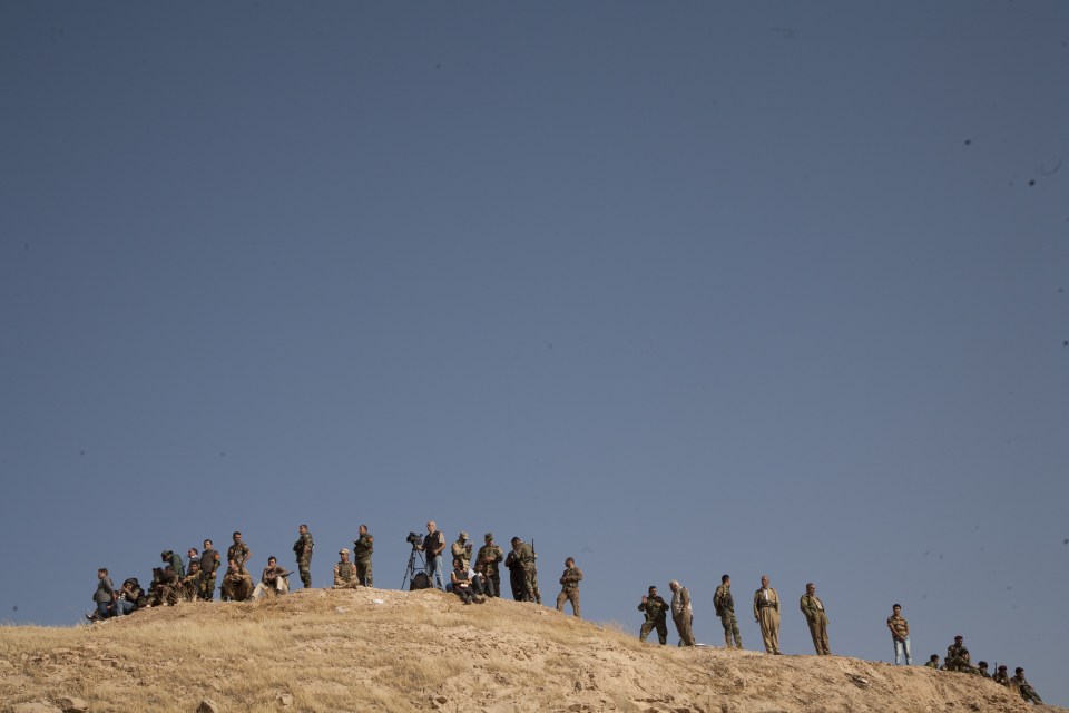 Kurdish Regional Government's peshmerga forces attack Daesh targ