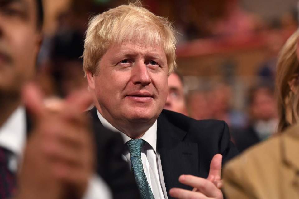 Boris Johnson was the subject of Mrs Mays only joke in the speech, but he seemed to enjoy it