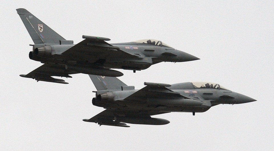 Aerial strike . . . RAF top guns in Typhoons