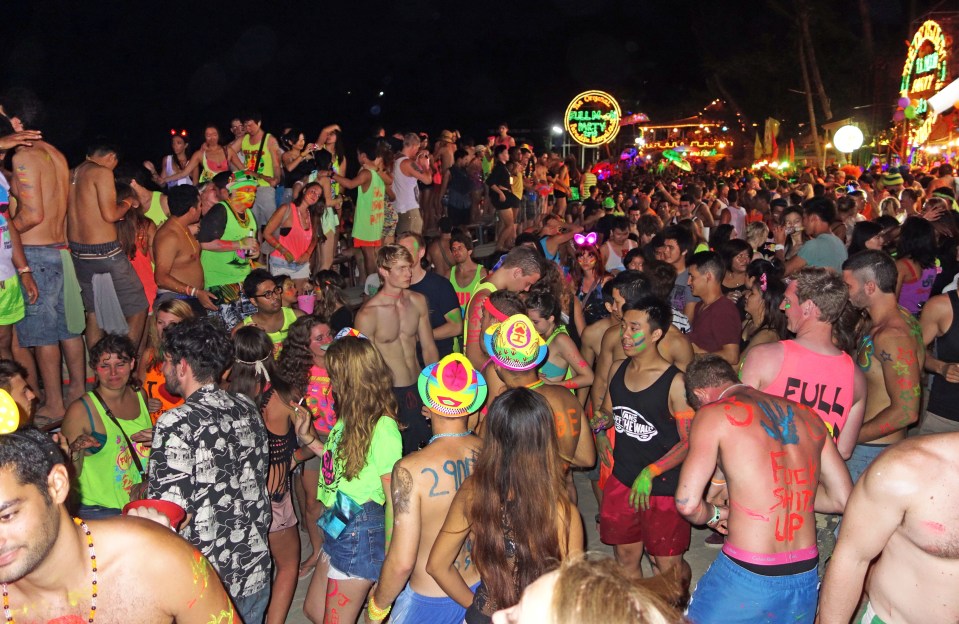 Koh Phangan’s famous full moon party on October 17 could be cancelled (Pictured: Full moon party 2013)
