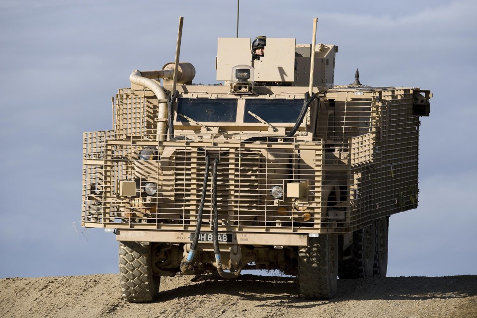 Tough cookie . . . British Army armoured vehicle in action