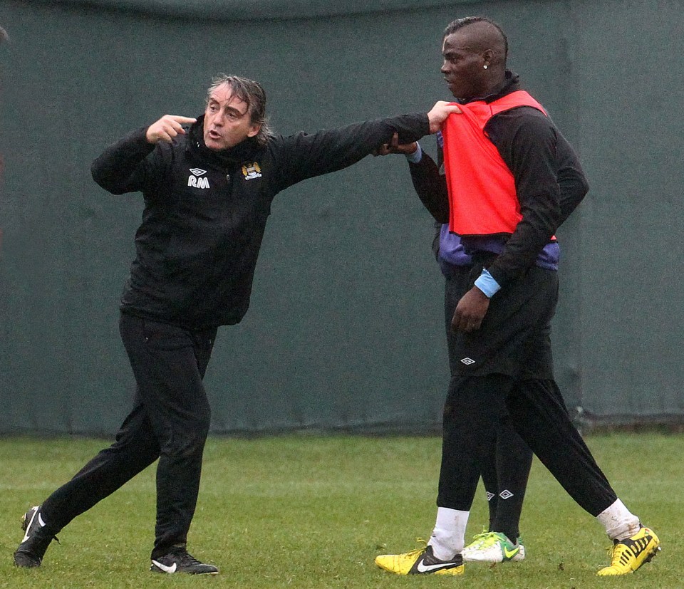 Roberto Mancini and Mario Balotelli got into a training ground bust up in 2013