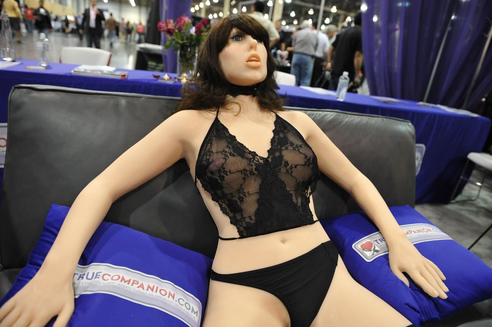 The "True Companion" sex robot, Roxxxy, on display at the AVN Adult Entertainment Expo 