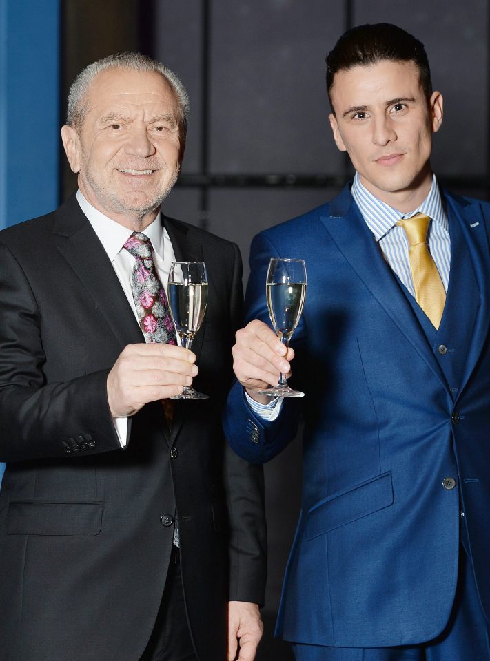 Joseph toasts his victory with Sir Alan 