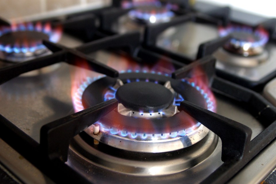 gas hob. Image shot 2002. Exact date unknown.