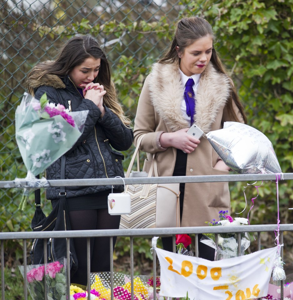 Paige's friends wept as they paid tribute to the slain schoolgirl