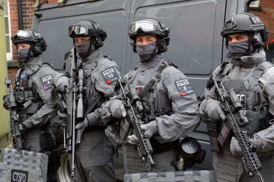 Armed officers on patrol in central London