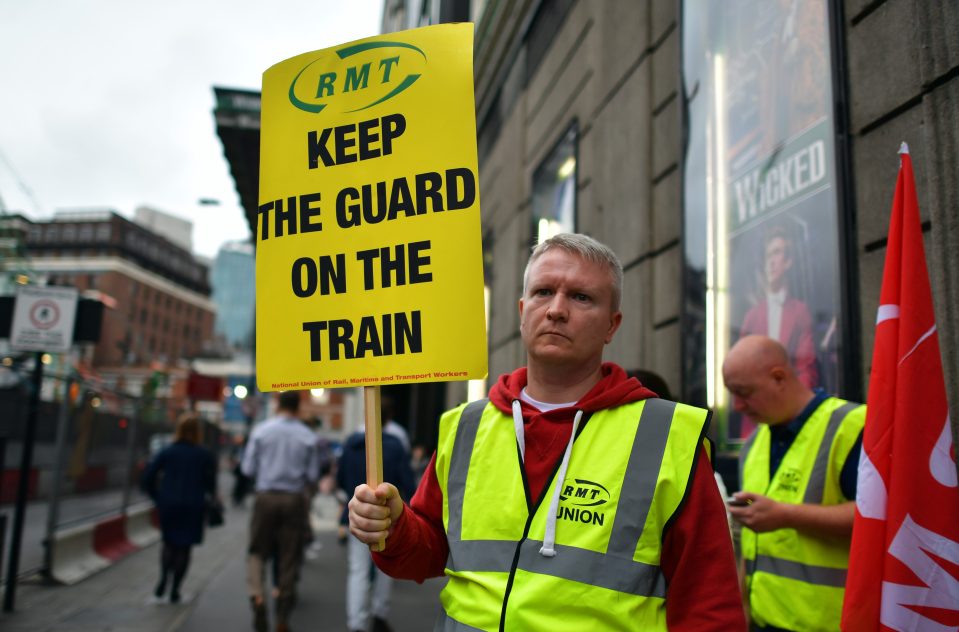 Conductors are striking over proposed changes that would see drivers open and close train doors