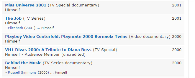 Trumps appearance is even listed on his IMDB page
