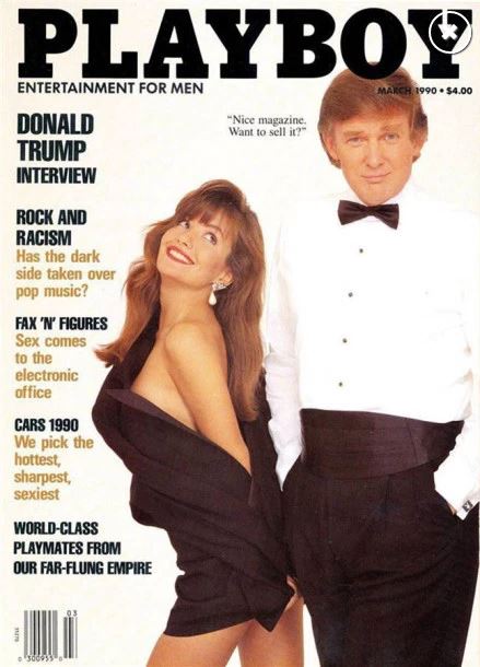 The Donald also appeared on the magazines cover alongside a playmate in 1990