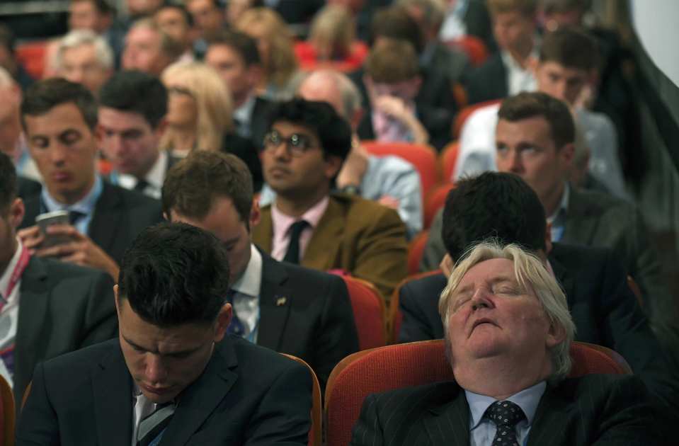 The party supporters couldnt keep their eyes open