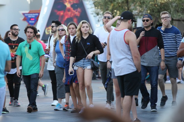 She was joined by a group of pals