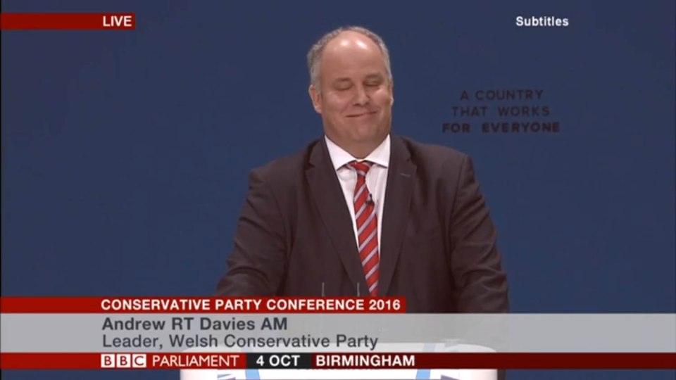 He saw the funny side - tweeting afterwards that he was off for some breakfast following his speech