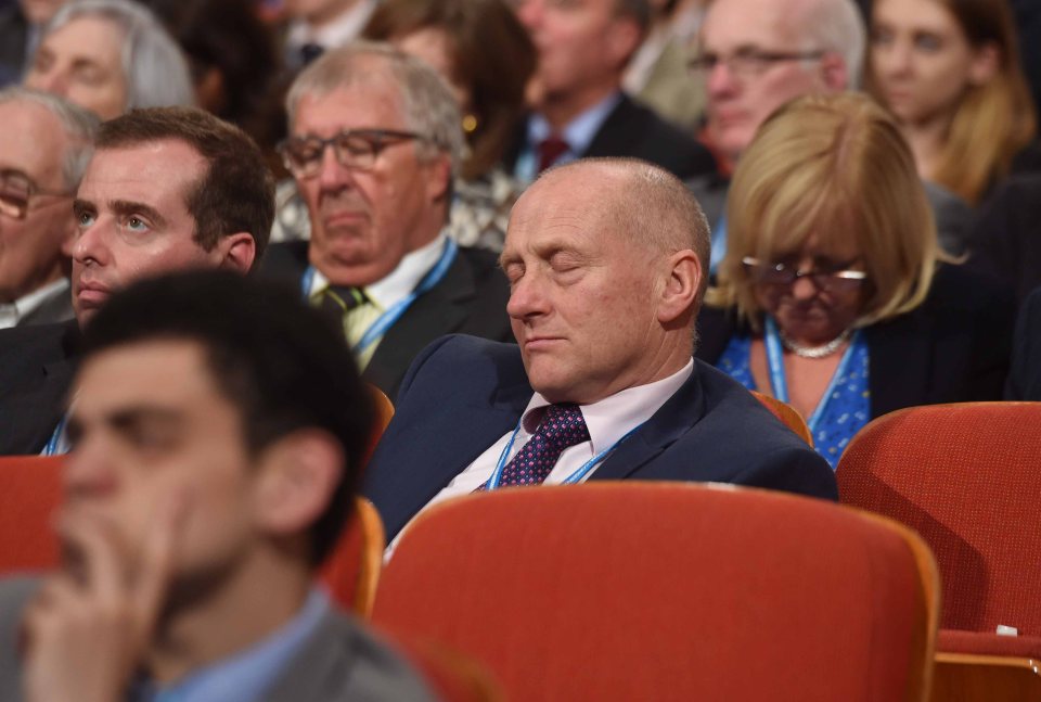 But many failed to keep their eyes open in the hall 