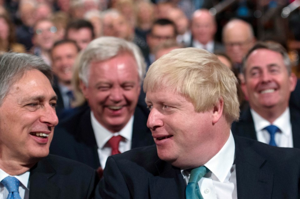 The four looked far more chummy than these comments suggest at the Tory Party conference this week