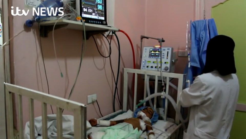 Doctors tried to save the tot's life - but they face a battle against ongoing air raids and increasingly-scare medical supplies