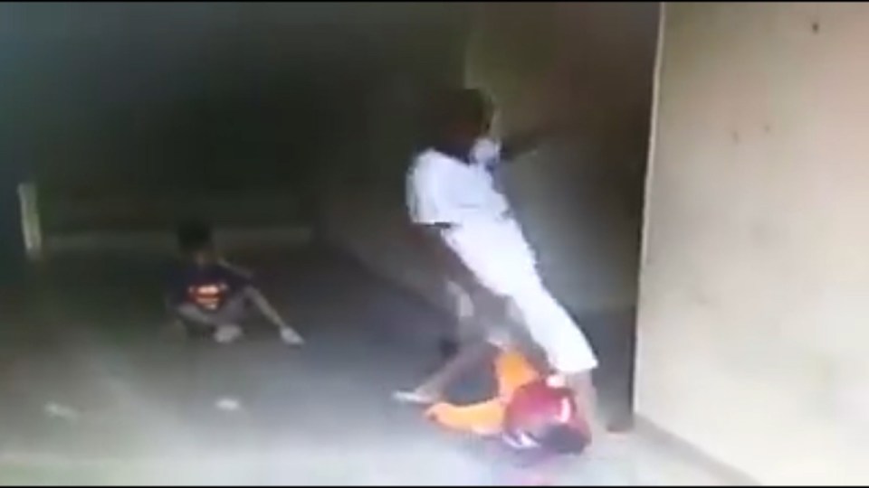 Sick Salubthong doesn't hold back as he continues stamping on innocent boy