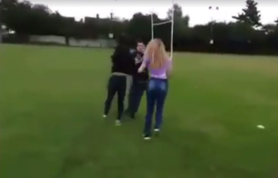 Jamie fell down during the attack, with the bullies crowding around him in the horrific attack