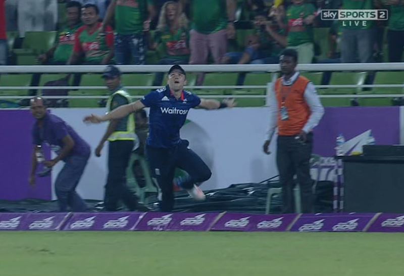 ...Before re-positioning himself to hop back onto the field of play...