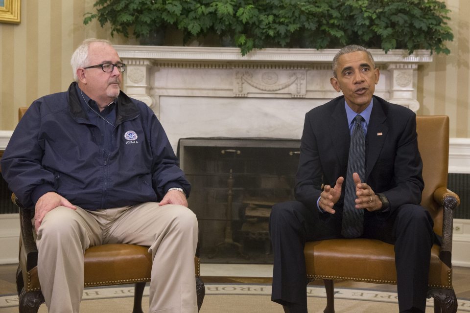 President Obama, with FEMA Administrator Craig Fugate, warned people of east coast to prepare for worse conditions than expected