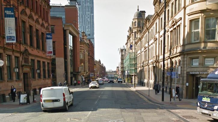 Sex attacks were reported in Deansgate (pictured), as well as St John’s Street, Byron Street, Peter Street and Deansgate Locks