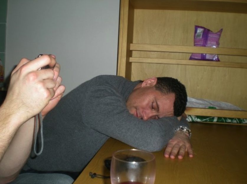 Stephen Woolfe drunk and passed out on holiday