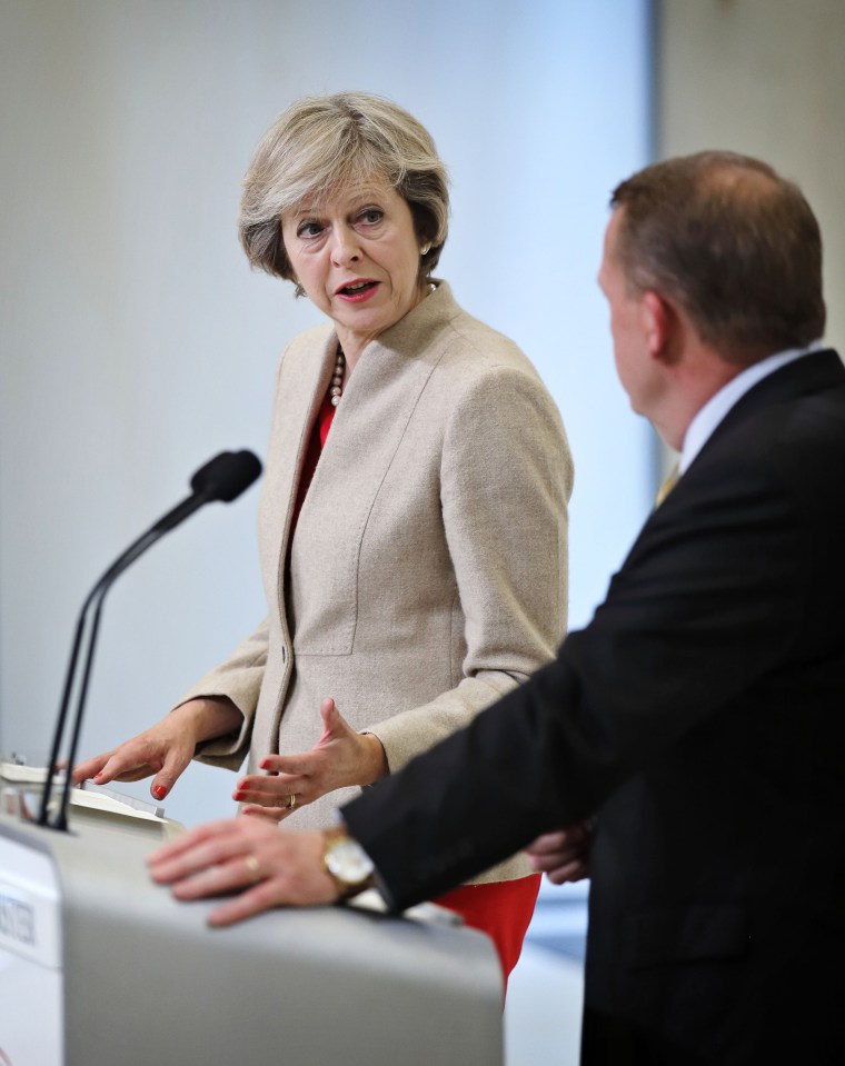 The pair held talks as the PM continues her tour of Europe speaking to the other 27 leaders of member states