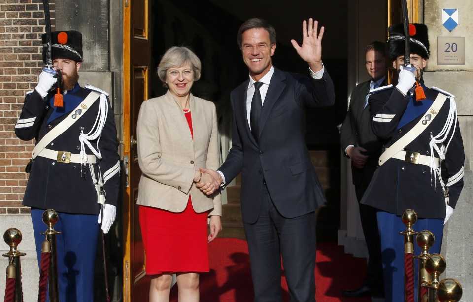 She then travelled to Holland to meet their PM Mark Rutte