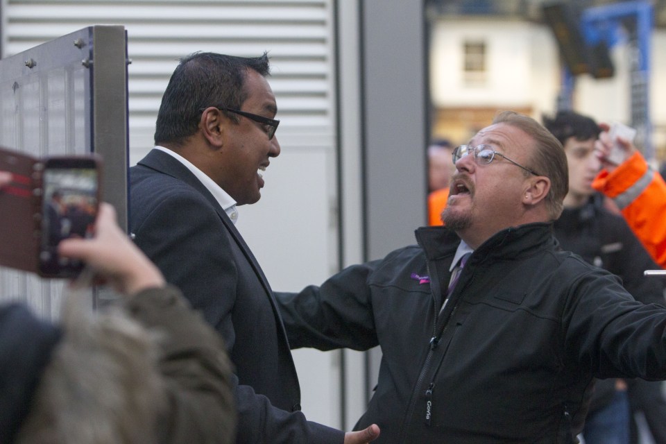 Things get heated between two passengers at Brighton station
