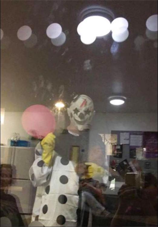 This creepy character was sighted on the campus of Aberystwyth Uni in Wales