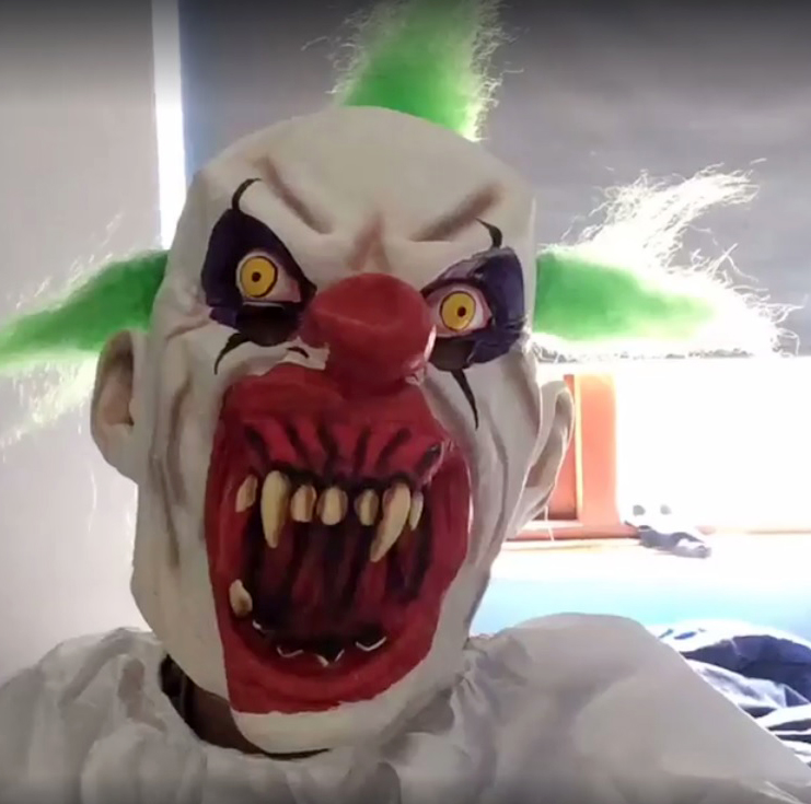 This is the mask he used when scaring the children at the 1,000-strong school