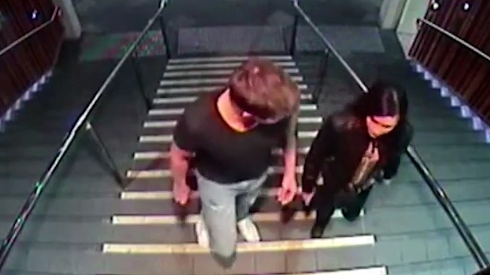 CCTV captures the night of Tostee and Wright's Tinder meet-up