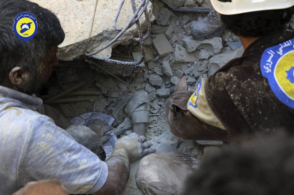 He was just one of a number of people rescued by Syria's heroic White Helmets volunteers