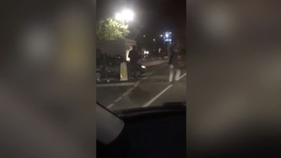 Screams ... Terrified onlookers called the police believing weapons were real