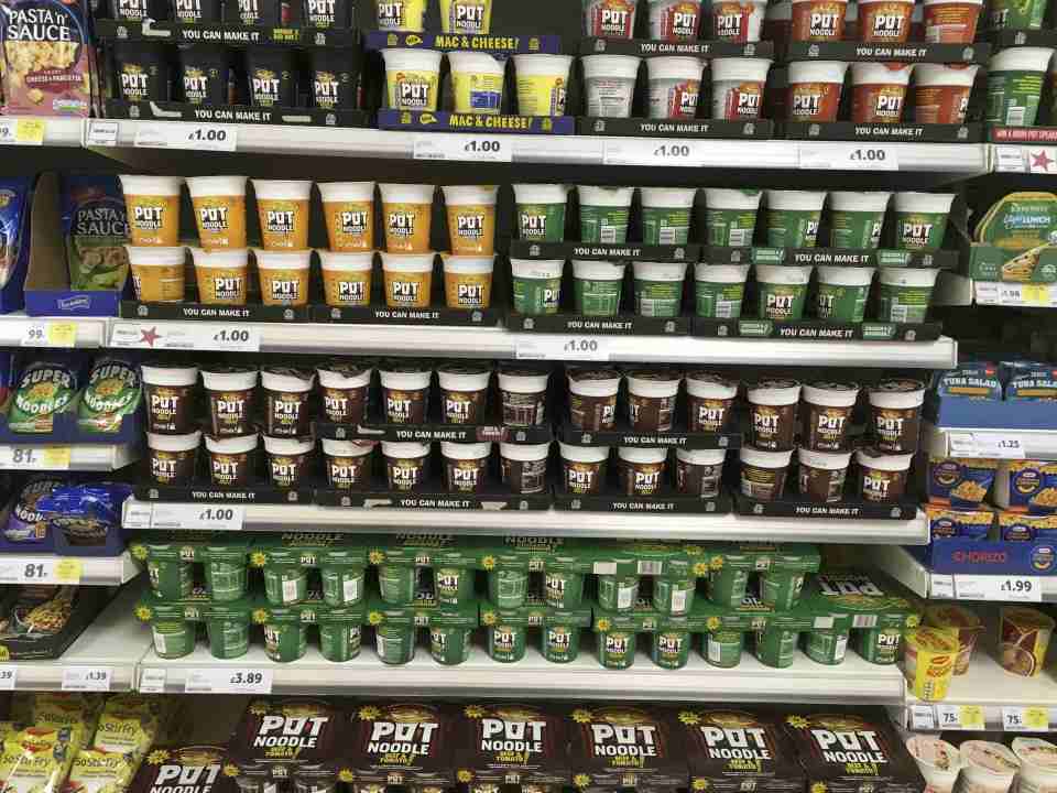 Stacked against us . . . Pot Noodles were part of the recent row around the effect of cratering currency values on food prices