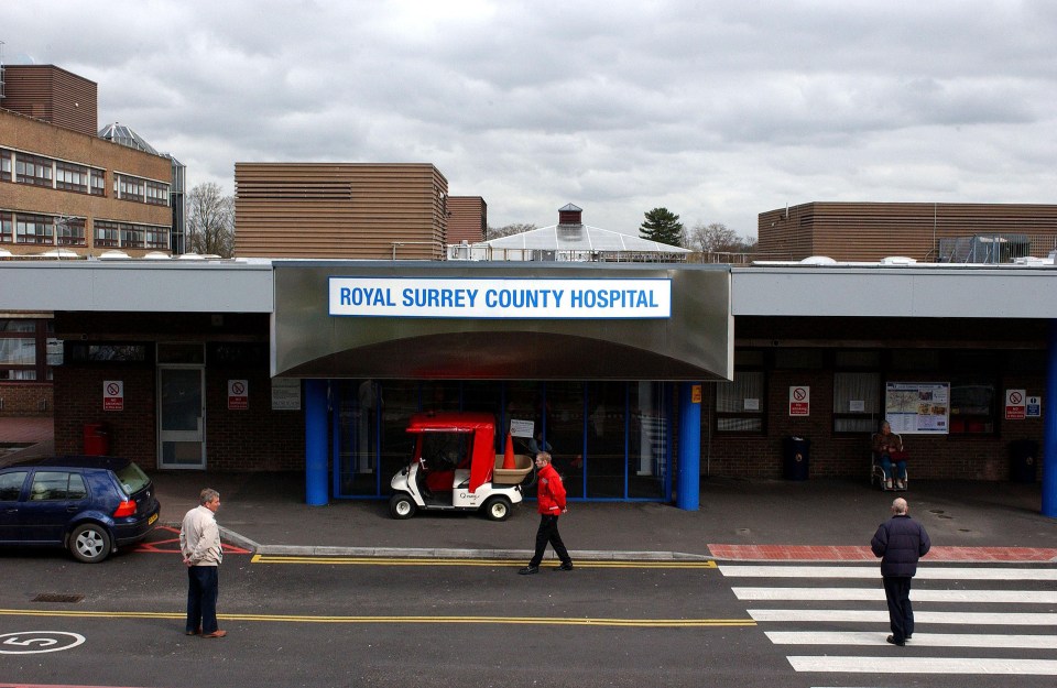 Most expensive... The Royal Surrey County Hospital in Guildford, which charges £4 for any stay up to two hours