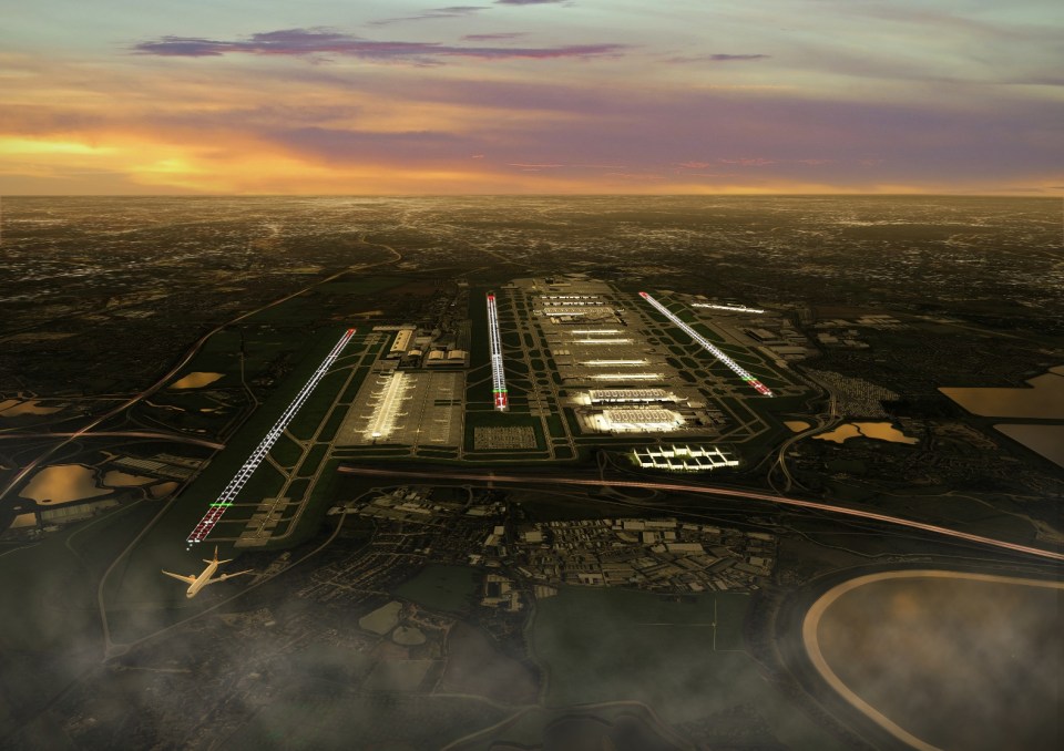An artist impression of an expanded Heathrow