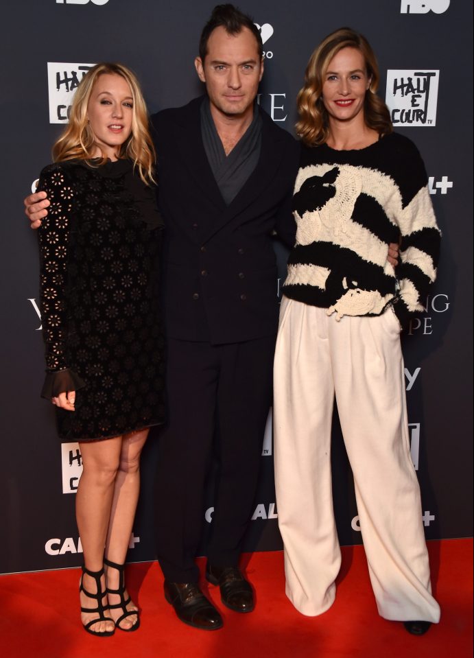 Jude Law with co-stars Ludivine Sagnier and Cecile de France 