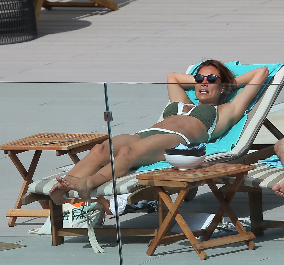 She made the most of the sunny weather as autumn chill set in back home in Britain