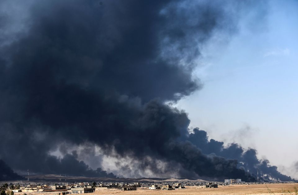 They torched oil wells in a desperate bid to cling on to the city