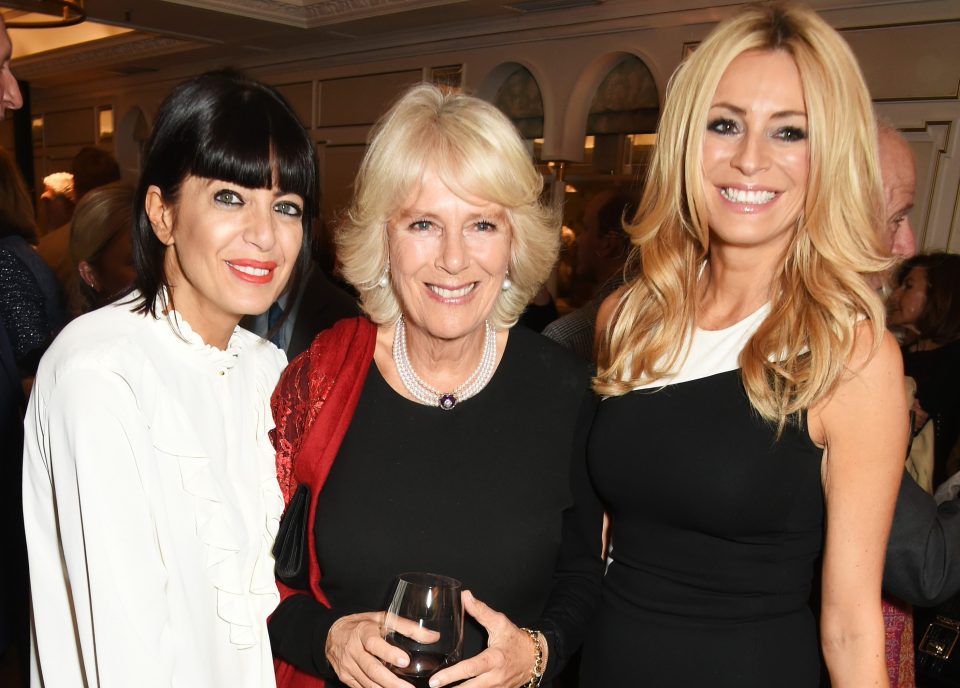 Watch out . . . Claudia Winkleman and Tess Daly with the Duchess of Cornwall