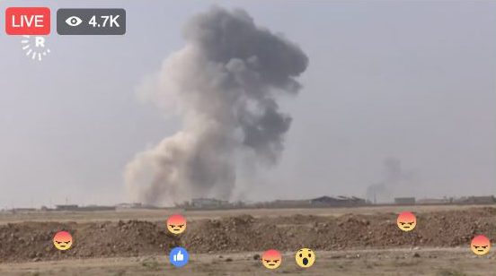 The attack on Mosul was broadcast live on Facebook by a number of news outlets 